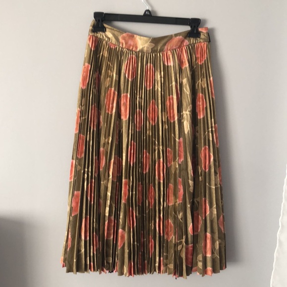 ⭕️ PRICE FIRM Kate Spade Skirt the Rules Pleated Hazy Rose Metallic Skirt Size 2 - Picture 6 of 9